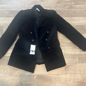 Zara Black Velvet Blazer